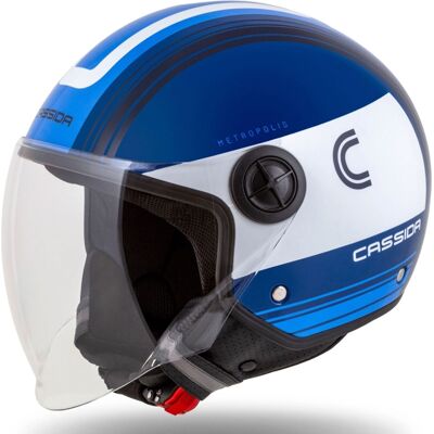 Cassida - Handy Metropolis - Blau - Weiß - Motorradhelm Cassida - Handy Metropolis - Blau - Weiß - Motorradhelm