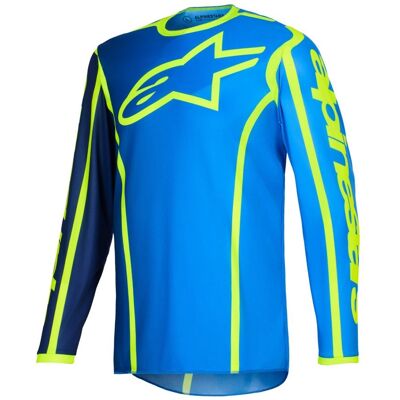 Alpinestars Fluid Apex blau-fluo gelb Motocross-Trikot Größe: L Alpinestars Fluid Apex blau-fluo gelb Motocross-Trikot Größe: L