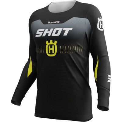 Shot Aerolite HVA 26 Motocross-Trikot schwarz-grau Größe: L Shot Aerolite HVA 26 Motocross-Trikot schwarz-grau Größe: L