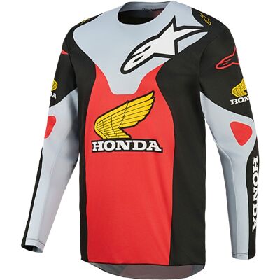 Alpinestars Racer Veil Honda Motocross-Trikot schwarz-grau-rot-gelb Größe: M Alpinestars Racer Veil Honda Motocross-Trikot schwarz-grau-rot-gelb Größe: M