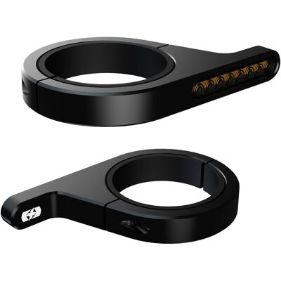 Oxford DarkTurner Vorderradgabelrohrblinker schwarz Oxford DarkTurner Vorderradgabelrohrblinker schwarz