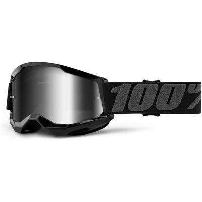 Kinder-Motocrossbrille 100% STRATA 2 schwarz (silber verspiegeltes Plexiglas) Kinder-Motocrossbrille 100% STRATA 2 schwarz (silber verspiegeltes Plexiglas)