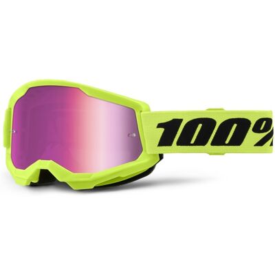 Motocrossbrille 100% STRATA 2 Neu fluo gelb (rosa Plexi) Motocrossbrille 100% STRATA 2 Neu fluo gelb (rosa Plexi)