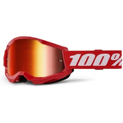 Motocrossbrille 100% STRATA 2 Neu rot (rotes Plexiglas) Motocrossbrille 100% STRATA 2 Neu rot (rotes Plexiglas)