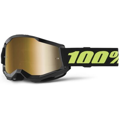 Motocrossbrille 100% STRATA 2 Neu Solar schwarz (gold plexi) Motocrossbrille 100% STRATA 2 Neu Solar schwarz (gold plexi)