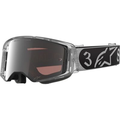 Alpinestars Supertech Vision DNGR38 XXV Motocrossbrille schwarz-silber mit verspiegeltem silbernem Plexiglas Alpinestars Supertech Vision DNGR38 XXV Motocrossbrille schwarz-silber mit verspiegeltem silbernem Plexiglas