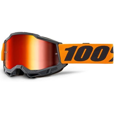 Motocrossbrille 100% Accuri 2 orange mit rotem Plexiglas Motocrossbrille 100% Accuri 2 orange mit rotem Plexiglas