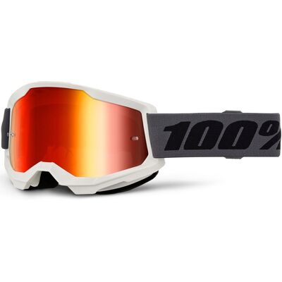 Motocross-Brille 100% STRATA 2 NEU grau mit rotem Plexiglas Motocross-Brille 100% STRATA 2 NEU grau mit rotem Plexiglas