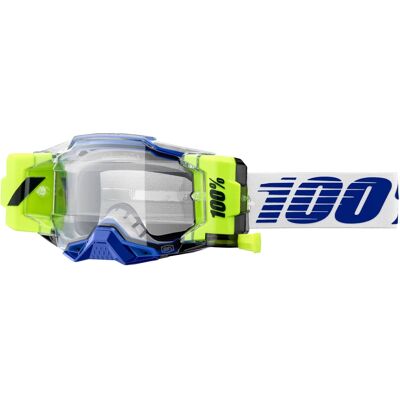 Motocross-Brille 100% - USA Armega Forecast blau mit klarem Plexiglas Motocross-Brille 100% - USA Armega Forecast blau mit klarem Plexiglas
