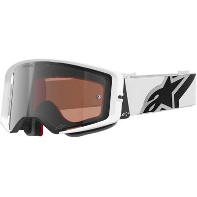 Alpinestars Supertech Corp Motocross-Brille, weiß-grau mit rotem Plexiglas Alpinestars Supertech Corp Motocross-Brille, weiß-grau mit rotem Plexiglas