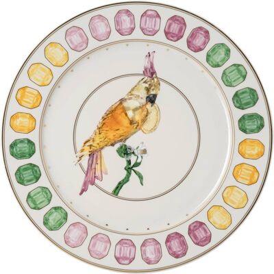 Swarovski Idyllia Servierteller, Porzellan, Kristallines Printmotiv, Kakadu, Mehrfarbig Unisex OS Swarovski Idyllia Servierteller, Porzellan, Kristallines Printmotiv, Kakadu, Mehrfarbig Unisex OS