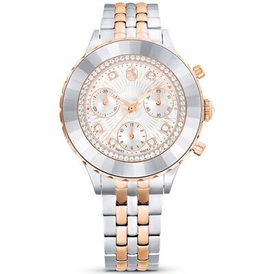 Swarovski Octea chrono Uhr, Schweizer Produktion, Metallarmband, Roséfarben, Metallmix Unisex OS Swarovski Octea chrono Uhr, Schweizer Produktion, Metallarmband, Roséfarben, Metallmix Unisex OS