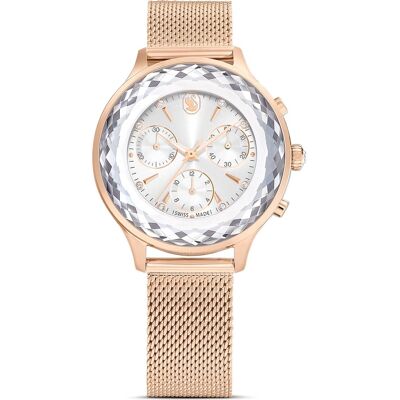 Swarovski Nova chrono Uhr, Schweizer Produktion, Metallarmband, Roséfarben, Roségoldfarbenes Finish Unisex OS Swarovski Nova chrono Uhr, Schweizer Produktion, Metallarmband, Roséfarben, Roségoldfarbenes Finish Unisex OS