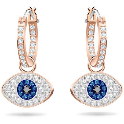 Swarovski Symbolica Kreolen, Böser Blick, Blau, 18K Roségoldbeschichtet Unisex OS Swarovski Symbolica Kreolen, Böser Blick, Blau, 18K Roségoldbeschichtet Unisex OS