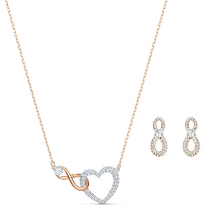 Swarovski Hyperbola Set, Unendlichzeichen und Herz, Weiß, Metallmix Unisex OS Swarovski Hyperbola Set, Unendlichzeichen und Herz, Weiß, Metallmix Unisex OS