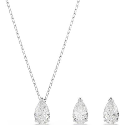 Swarovski Stilla Attract Set, Tropfenschliff, Weiß, Rhodiniert Unisex OS Swarovski Stilla Attract Set, Tropfenschliff, Weiß, Rhodiniert Unisex OS