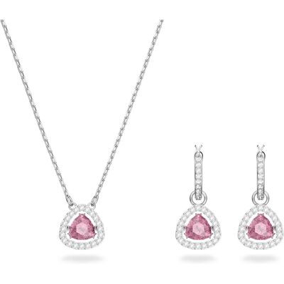 Swarovski Una Set, Trilliant-Schliff, Rosa, Rhodiniert Unisex OS Swarovski Una Set, Trilliant-Schliff, Rosa, Rhodiniert Unisex OS