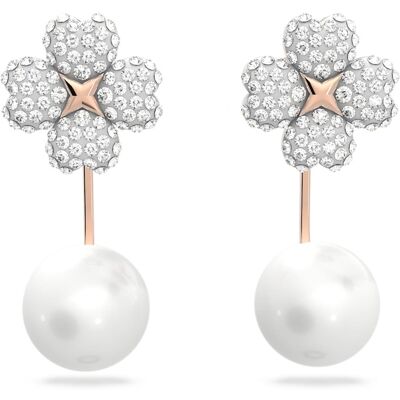 Swarovski Latisha Ohrring-Jackets, Blume, Weiß, 18K Roségoldbeschichtet Unisex OS Swarovski Latisha Ohrring-Jackets, Blume, Weiß, 18K Roségoldbeschichtet Unisex OS