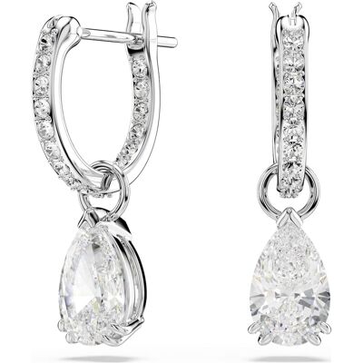 Swarovski Stilla Drop-Ohrhänger, Tropfenschliff, Rundschliff, Weiß, Rhodiniert Unisex OS Swarovski Stilla Drop-Ohrhänger, Tropfenschliff, Rundschliff, Weiß, Rhodiniert Unisex OS