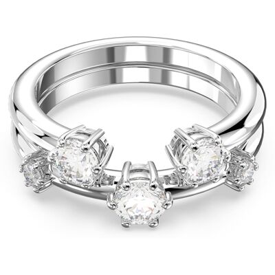 Swarovski Constella Ring, Set (2), Rundschliff, Weiß, Rhodiniert Unisex 50 Swarovski Constella Ring, Set (2), Rundschliff, Weiß, Rhodiniert Unisex 50