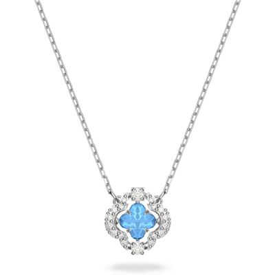 Swarovski Una Halskette, Glücksklee, Blau, Rhodiniert Unisex OS Swarovski Una Halskette, Glücksklee, Blau, Rhodiniert Unisex OS