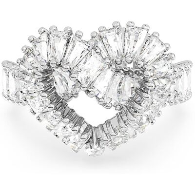 Swarovski Matrix Ring, Verschiedene Schliffe, Herz, Weiß, Rhodiniert Unisex 50 Swarovski Matrix Ring, Verschiedene Schliffe, Herz, Weiß, Rhodiniert Unisex 50