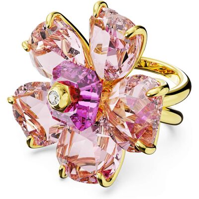 Swarovski Idyllia Cocktailring, Blume, Rosa, 18K Goldbeschichtet Unisex 55 Swarovski Idyllia Cocktailring, Blume, Rosa, 18K Goldbeschichtet Unisex 55
