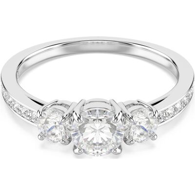 Swarovski Stilla Attract Ring, Rundschliff, Weiß, Silberfarbenes Finish Unisex 50 Swarovski Stilla Attract Ring, Rundschliff, Weiß, Silberfarbenes Finish Unisex 50