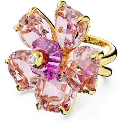 Swarovski Idyllia Cocktailring, Blume, Rosa, 18K Goldbeschichtet Unisex 58 Swarovski Idyllia Cocktailring, Blume, Rosa, 18K Goldbeschichtet Unisex 58