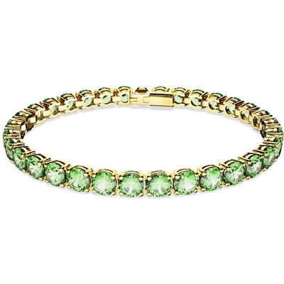Swarovski Matrix Tennis Armband, Rundschliff, Grün, 18K Goldbeschichtet Unisex M Swarovski Matrix Tennis Armband, Rundschliff, Grün, 18K Goldbeschichtet Unisex M