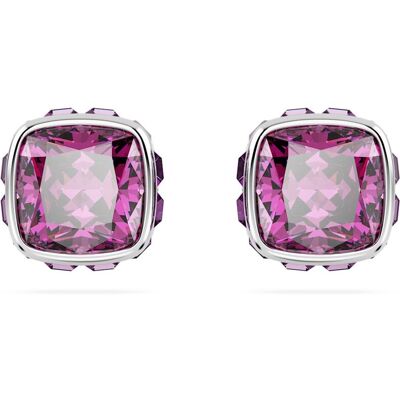 Swarovski Birthstone Ohrstecker, Kissenschliff, Februar, Violett, Rhodiniert Unisex OS Swarovski Birthstone Ohrstecker, Kissenschliff, Februar, Violett, Rhodiniert Unisex OS