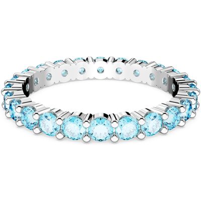 Swarovski Matrix Ring, Rundschliff, Blau, Rhodiniert Unisex 64 Swarovski Matrix Ring, Rundschliff, Blau, Rhodiniert Unisex 64