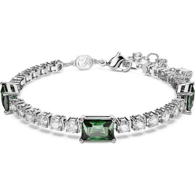Swarovski Matrix Tennis Armband, Verschiedene Schliffe, Grün, Rhodiniert Unisex OS Swarovski Matrix Tennis Armband, Verschiedene Schliffe, Grün, Rhodiniert Unisex OS