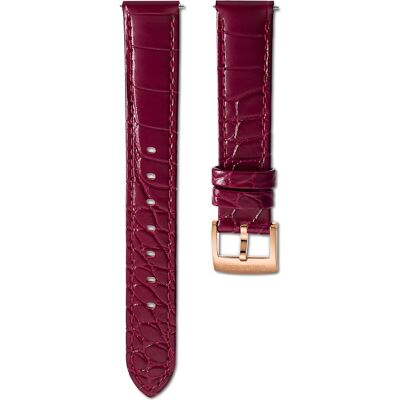 Swarovski Uhrenarmband, 15 mm Breite, Leder mit Ziernähten, Rot, Roségoldfarbenes Finish Unisex 18 cm Swarovski Uhrenarmband, 15 mm Breite, Leder mit Ziernähten, Rot, Roségoldfarbenes Finish Unisex 18 cm