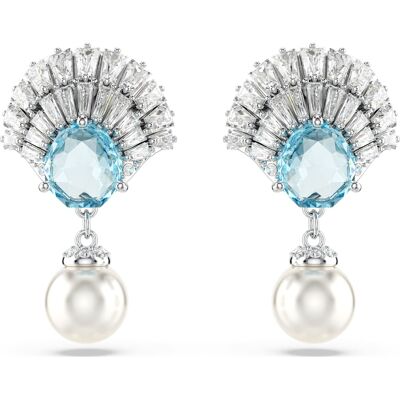 Swarovski Idyllia Drop-Ohrhänger, Kristallperle, Muschel, Blau, Rhodiniert Unisex OS Swarovski Idyllia Drop-Ohrhänger, Kristallperle, Muschel, Blau, Rhodiniert Unisex OS
