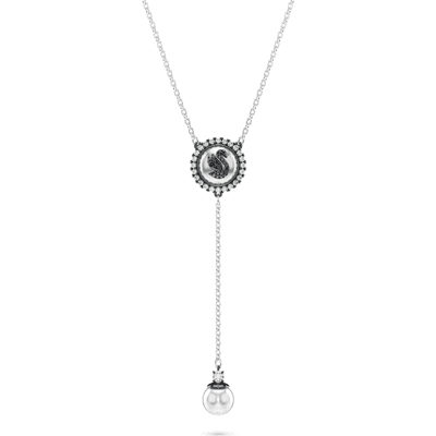 Swarovski Swan Y-Anhänger, Kristallperle, Schwan, Grau, Rhodiniert Unisex OS Swarovski Swan Y-Anhänger, Kristallperle, Schwan, Grau, Rhodiniert Unisex OS