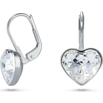 Swarovski Bella Drop-Ohrhänger, Herz, Weiß, Rhodiniert Unisex OS Swarovski Bella Drop-Ohrhänger, Herz, Weiß, Rhodiniert Unisex OS