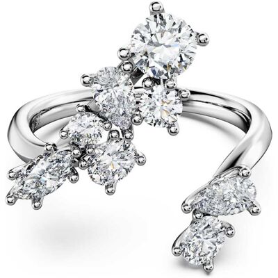 Swarovski Galaxy Bypass-Ring, Im Labor gezüchtete Diamanten 1,25 ct tw, Verschiedene Formen, 18K Weißgold Unisex 58 Swarovski Galaxy Bypass-Ring, Im Labor gezüchtete Diamanten 1,25 ct tw, Verschiedene Formen, 18K Weißgold Unisex 58