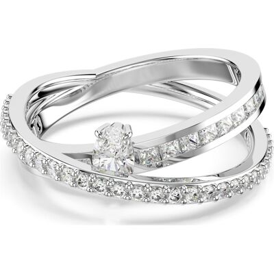 Swarovski Hyperbola Ring, Verschiedene Schliffe, Weiß, Rhodiniert Unisex 52 Swarovski Hyperbola Ring, Verschiedene Schliffe, Weiß, Rhodiniert Unisex 52