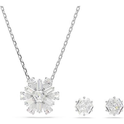 Swarovski Idyllia Set, Verschiedene Schliffe, Schneeflocke, Weiß, Rhodiniert Unisex OS Swarovski Idyllia Set, Verschiedene Schliffe, Schneeflocke, Weiß, Rhodiniert Unisex OS