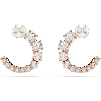 Swarovski Matrix Kreolen, Kristallperle, Rundschliff, Weiß, 18K Roségoldbeschichtet Unisex OS Swarovski Matrix Kreolen, Kristallperle, Rundschliff, Weiß, 18K Roségoldbeschichtet Unisex OS