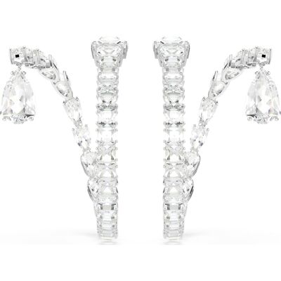 Swarovski Matrix Kreolen, Verschiedene Schliffe, Weiß, Rhodiniert Unisex OS Swarovski Matrix Kreolen, Verschiedene Schliffe, Weiß, Rhodiniert Unisex OS