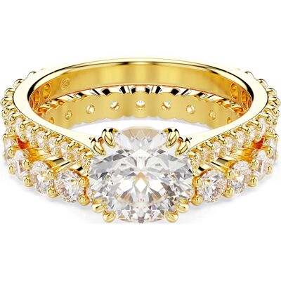 Swarovski Stilla Ring, Set (2), Rundschliff, Weiß, 18K Goldbeschichtet Unisex 58 Swarovski Stilla Ring, Set (2), Rundschliff, Weiß, 18K Goldbeschichtet Unisex 58