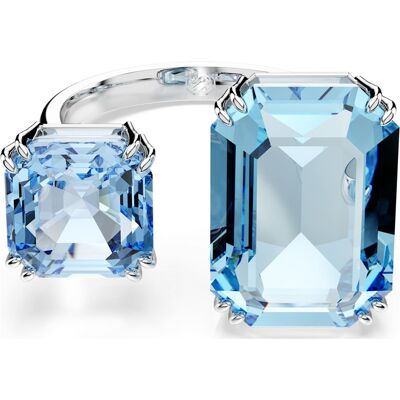 Swarovski Millenia Offener Ring, Oktagon-Schliff, Blau, Rhodiniert Unisex 50 Swarovski Millenia Offener Ring, Oktagon-Schliff, Blau, Rhodiniert Unisex 50