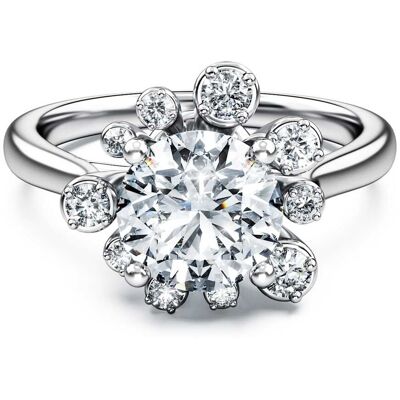 Swarovski Galaxy Ring, Im Labor gezüchtete Diamanten 2 ct tw, Runde Form, 18K Weißgold Unisex 48 Swarovski Galaxy Ring, Im Labor gezüchtete Diamanten 2 ct tw, Runde Form, 18K Weißgold Unisex 48