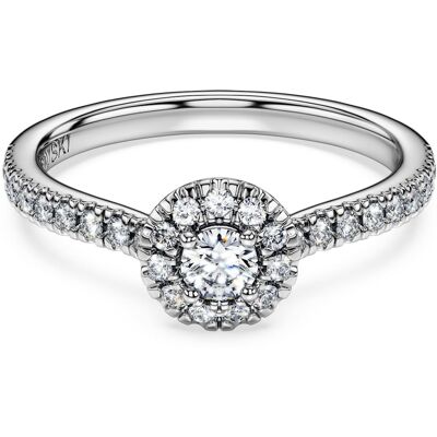Swarovski Eternity Strahlenkranz-Solitärring, Im Labor gezüchtete Diamanten 0,45 ct tw, Runde Form, Sterlingsilber Unisex 58 Swarovski Eternity Strahlenkranz-Solitärring, Im Labor gezüchtete Diamanten 0,45 ct tw, Runde Form, Sterlingsilber Unisex 58