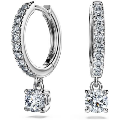 Swarovski Eternity Drop-Ohrhänger, Im Labor gezüchtete Diamanten 0,7 ct tw, Runde Form, 18K Weißgold Unisex OS Swarovski Eternity Drop-Ohrhänger, Im Labor gezüchtete Diamanten 0,7 ct tw, Runde Form, 18K Weißgold Unisex OS