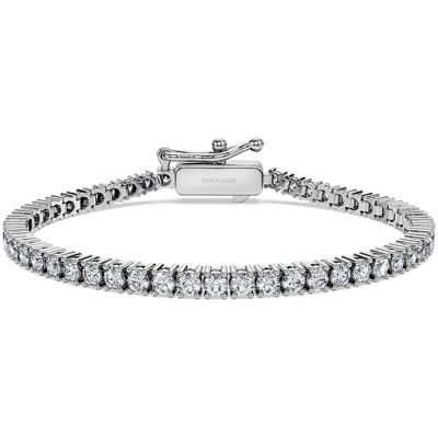 Swarovski Eternity Tennis Armband, Im Labor gezüchtete Diamanten 3 ct tw, Runde Form, 18K Weißgold Unisex L Swarovski Eternity Tennis Armband, Im Labor gezüchtete Diamanten 3 ct tw, Runde Form, 18K Weißgold Unisex L