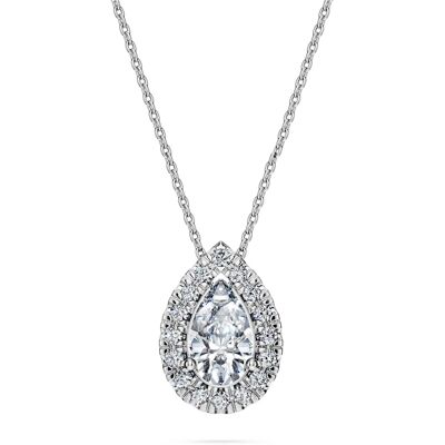 Swarovski Eternity Strahlenkranz Solitär-Anhänger, Im Labor gezüchtete Diamanten 1 ct tw, Tropfenform, 18K Weißgold Unisex OS Swarovski Eternity Strahlenkranz Solitär-Anhänger, Im Labor gezüchtete Diamanten 1 ct tw, Tropfenform, 18K Weißgold Unisex OS