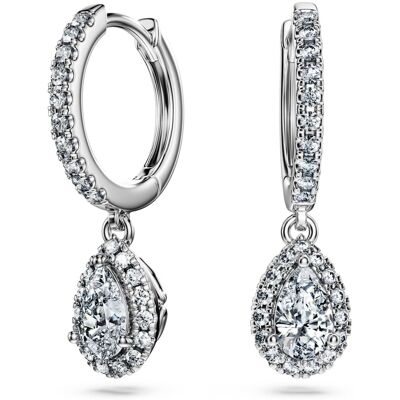 Swarovski Eternity Drop-Ohrhänger, Im Labor gezüchtete Diamanten 1,25 ct tw, Tropfenform, 18K Weißgold Unisex OS Swarovski Eternity Drop-Ohrhänger, Im Labor gezüchtete Diamanten 1,25 ct tw, Tropfenform, 18K Weißgold Unisex OS